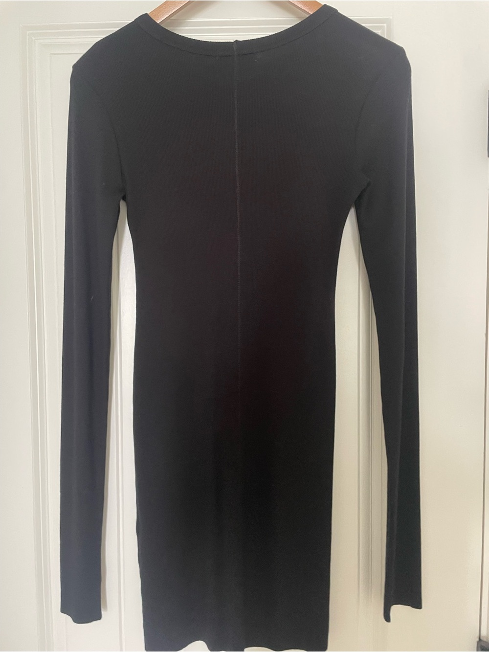 Eterne Long Sleeve Crewneck Mini Dress in Black - Picture 7 of 8